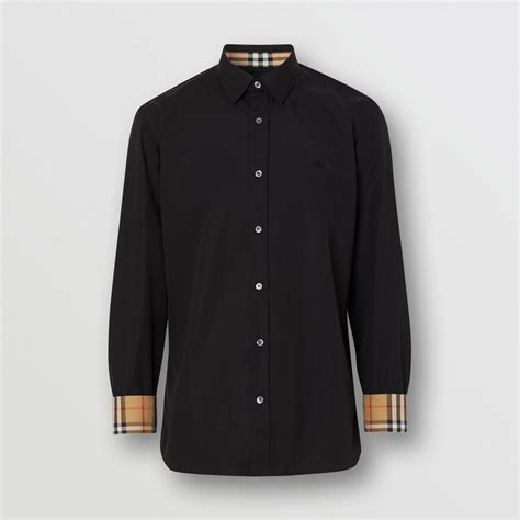 burberry paneled striped cotton-poplin shirt|Burberry Check Panel Cotton Shirt .